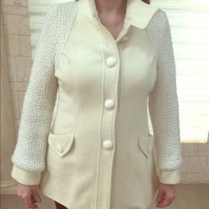 Winter white wool pea coat